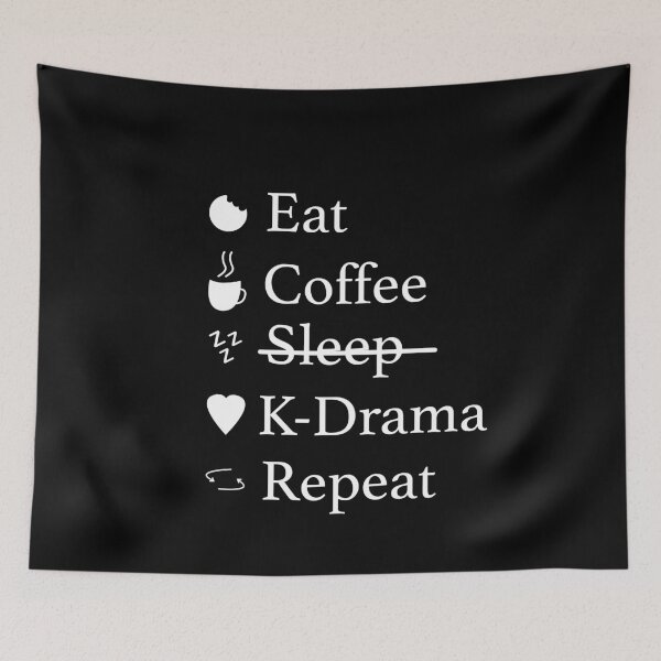 Item preview, Eat coffee K-drama white designed and sold by elvadragon.