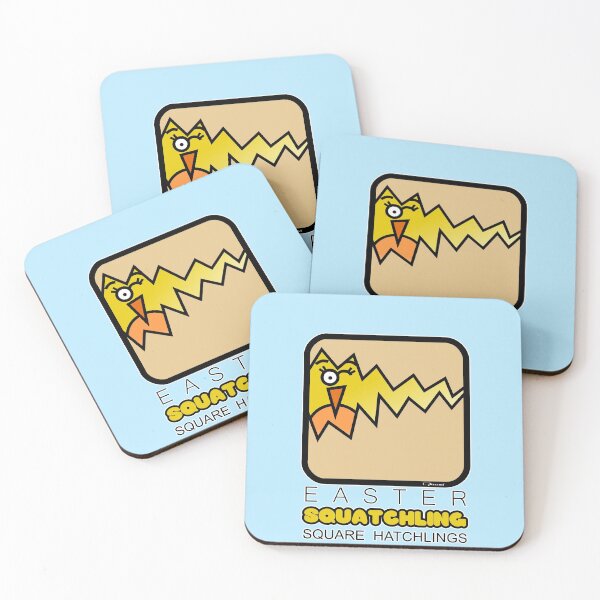 Item preview, Easter Hatchling Retro Square Squatchling Powder Blue designed and sold by Quooki.