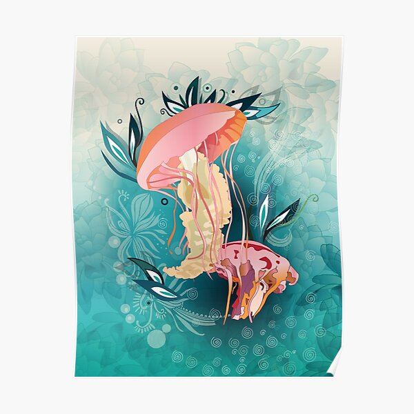 Jellyfish tangling Poster