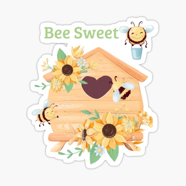 Item preview, Bee Sweet Honey Bees Sticker designed and sold by Treasurekey.