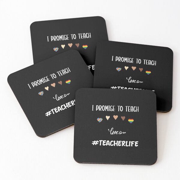 Item preview, I Promise To Teach Love Teacher Life - hearts - teaching designed and sold by NSTeeDesign.