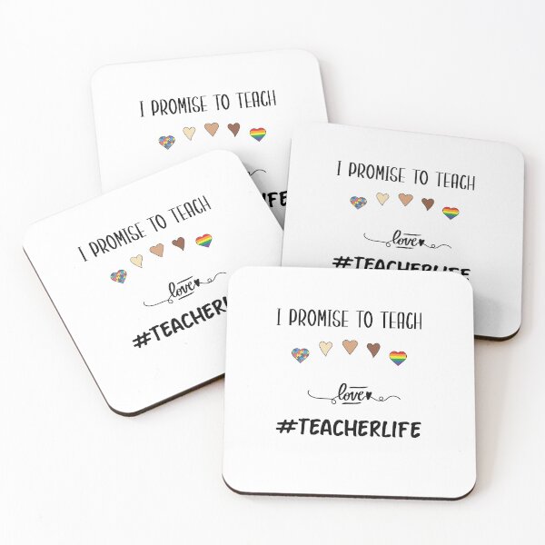 Item preview, I Promise To Teach Love Teacher Life - hearts - teaching designed and sold by NSTeeDesign.