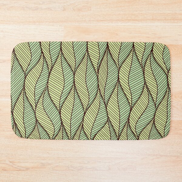 Item preview, Minimal leaf pattern in light green and yellow, with black lining designed and sold by CiniArt.