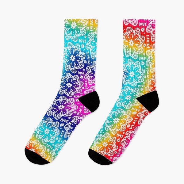 Item preview, Peace and Love Healing Rainbow Flowers designed and sold by AntiqueImages.