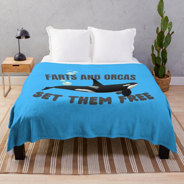 Item preview, Farts and orcas, set them free - Funny Text Killer Whale Design designed and sold by DrawingBoard.