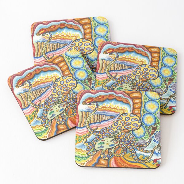 Item preview, Octopia - artsy octopus painting the colors in its life designed and sold by Octopiadesign.