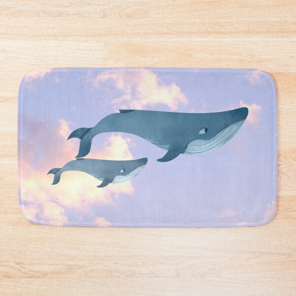Item preview, Flying whales in pastel cloudy sky designed and sold by Koalaslifestyle.