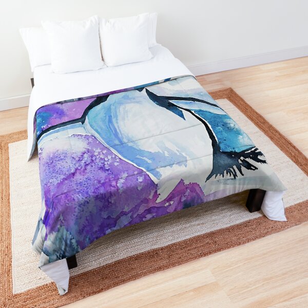 watercolor penguin Comforter