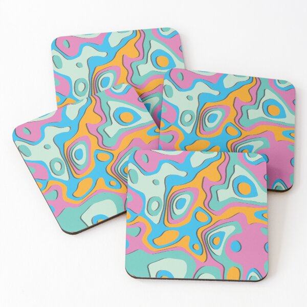 Item preview, Abstract retro 70s topography map designed and sold by MDKawaii.
