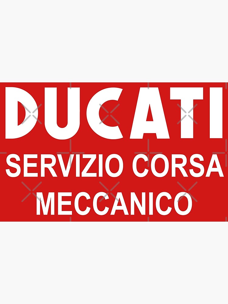 Disover Retro Ducati Meccanica Servizo Corse Premium Matte Vertical Poster