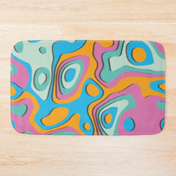 Item preview, Abstract retro 70s topography map designed and sold by MDKawaii.