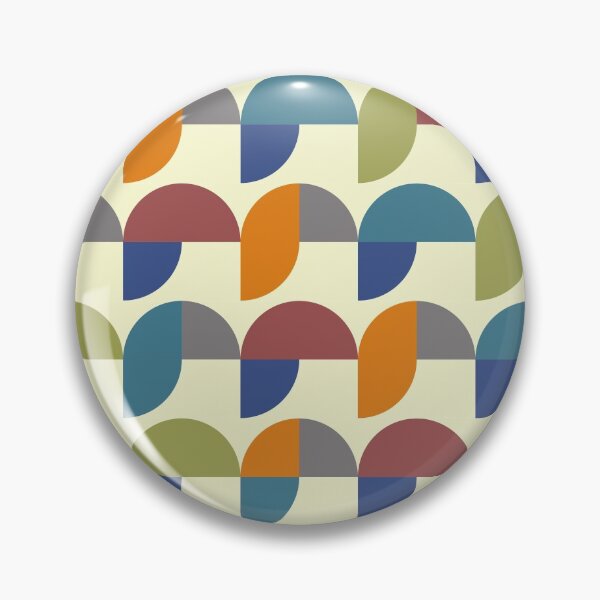 Item preview, Semicircles Vintage Mid Century Revival color blue orange yellow designed and sold by Move-Art.