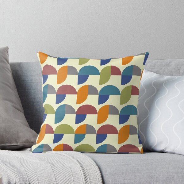 Item preview, Semicircles Vintage Mid Century Revival color blue orange yellow designed and sold by Move-Art.