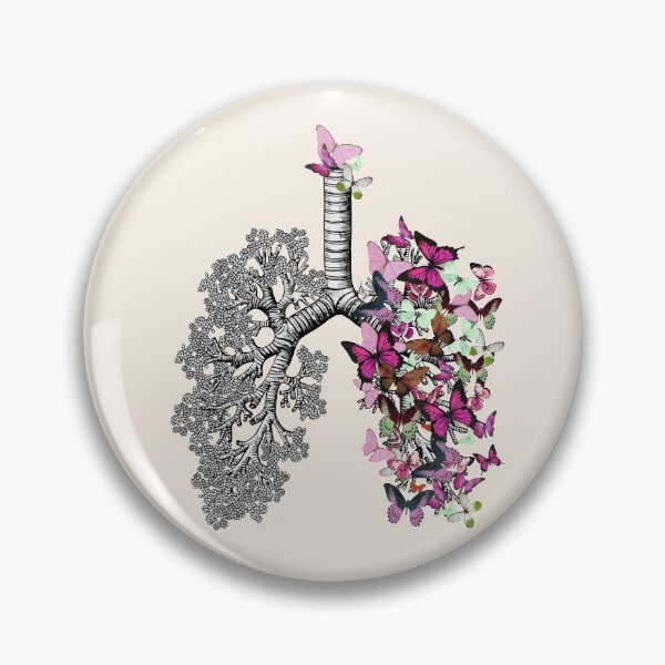 Item preview, lungs purple butterflies, anatomy art, watercolor designed and sold by Collagedream.