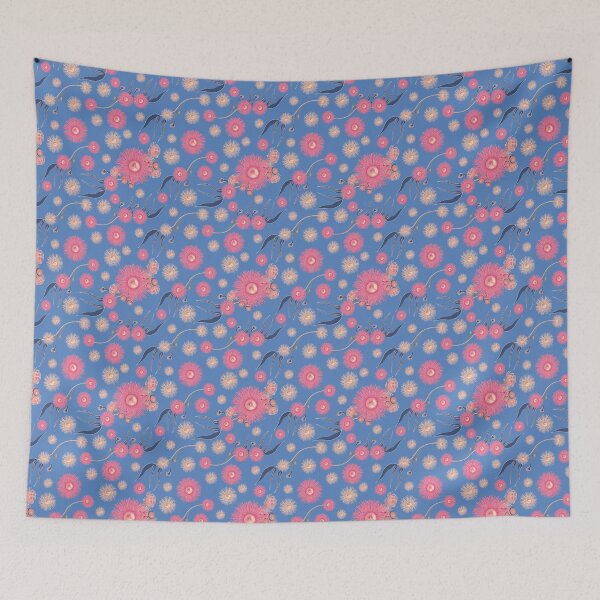 Item preview, Australian Floral Pattern - Soft Blue and Pink Palette designed and sold by Sketchbook Designs.