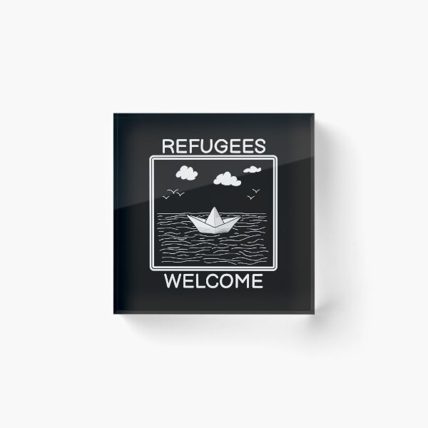 Item preview, Refugees Welcome Refugee Protest Boat Gift designed and sold by CreatDifference.