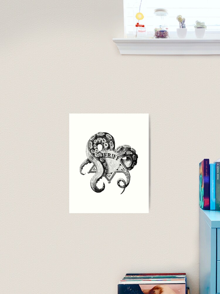 Thumbnail 2 of 3, Art Print, Sheriff Cthulhu designed and sold by earthtorobinson.