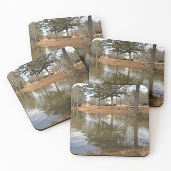 Item preview, Early Winter Landscape Reflection of Nature at The Lakes at Cedar Grove Surrounded by Houses and Trees designed and sold by NadeenInspires.