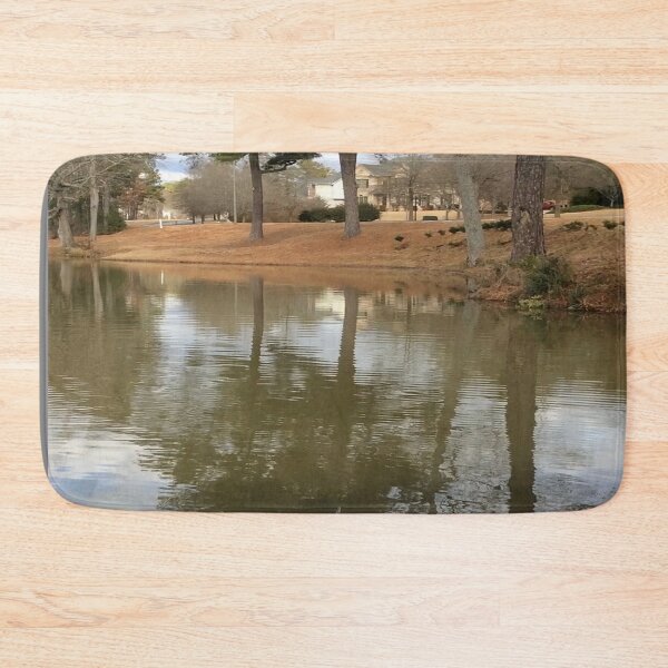 Item preview, Early Winter Landscape Reflection of Nature at The Lakes at Cedar Grove Surrounded by Houses and Trees designed and sold by NadeenInspires.