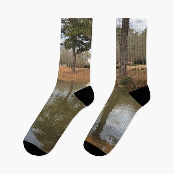 Item preview, Early Winter Landscape Reflection of Nature at The Lakes at Cedar Grove Surrounded by Houses and Trees designed and sold by NadeenInspires.