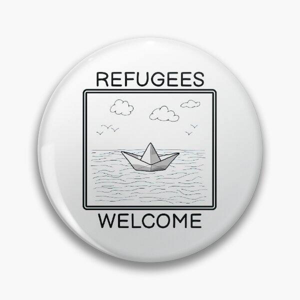 Item preview, Refugees Welcome Refugee Protest Boat Gift designed and sold by CreatDifference.