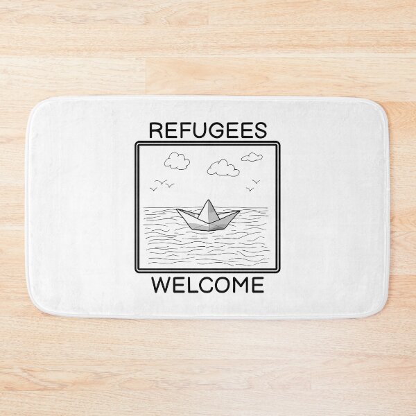 Item preview, Refugees Welcome Refugee Protest Boat Gift designed and sold by CreatDifference.