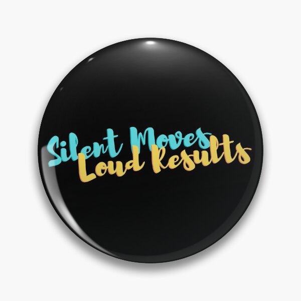 Item preview, Silent Moves Loud Results Cursive Blue and Yellow Design designed and sold by SweetAndSpice.