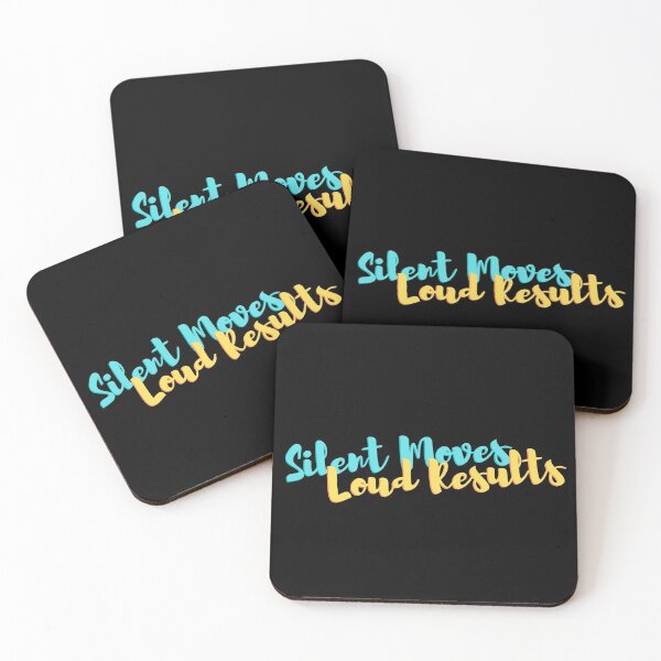 Item preview, Silent Moves Loud Results Cursive Blue and Yellow Design designed and sold by SweetAndSpice.
