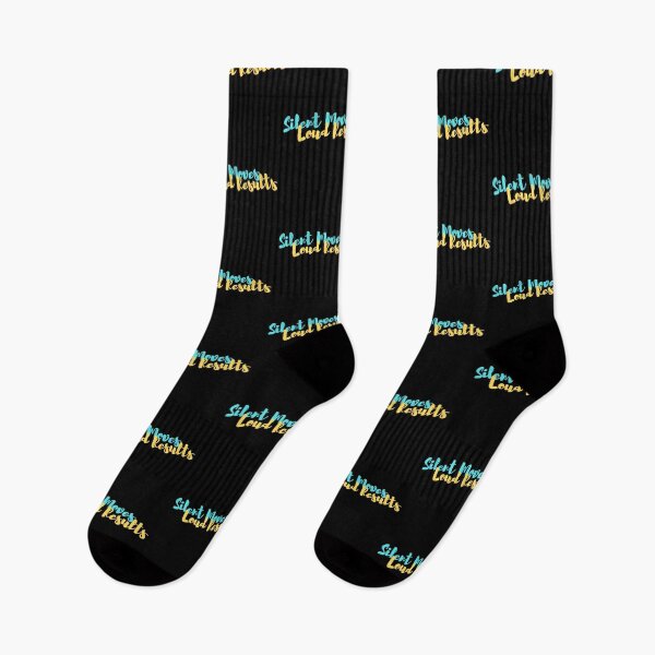 Item preview, Silent Moves Loud Results Cursive Blue and Yellow Design designed and sold by SweetAndSpice.