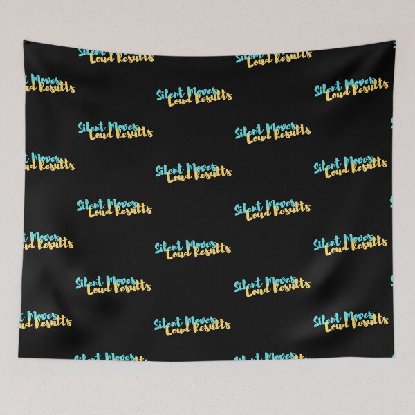 Item preview, Silent Moves Loud Results Cursive Blue and Yellow Design designed and sold by SweetAndSpice.