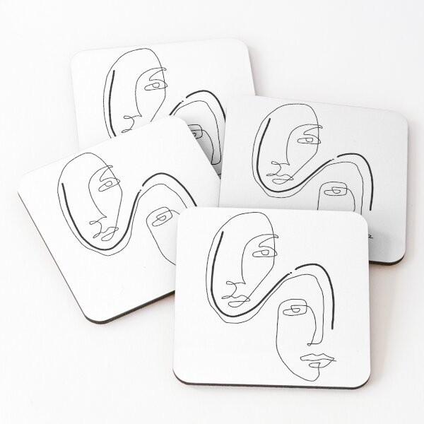 Item preview, Line art of two faces designed and sold by the-cold-dots.
