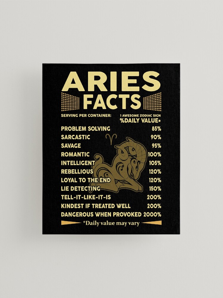 Aries Facts Zodiac Sign Astrology Birthday Gift Mounted Print