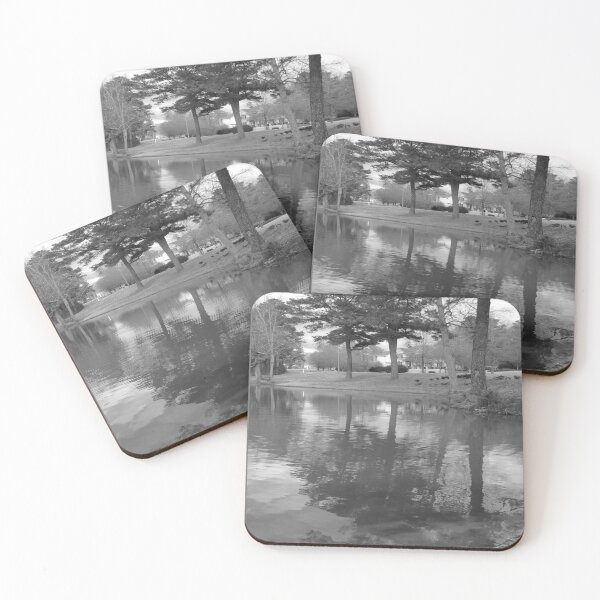 Item preview, Vintage Early Winter Landscape Reflection of Nature at The Lakes at Cedar Grove Surrounded by Houses and Trees designed and sold by NadeenInspires.
