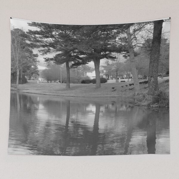 Item preview, Vintage Early Winter Landscape Reflection of Nature at The Lakes at Cedar Grove Surrounded by Houses and Trees designed and sold by NadeenInspires.