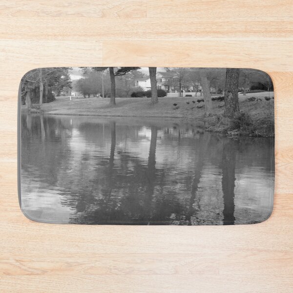 Item preview, Vintage Early Winter Landscape Reflection of Nature at The Lakes at Cedar Grove Surrounded by Houses and Trees designed and sold by NadeenInspires.