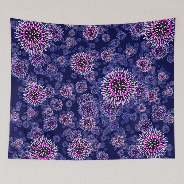 Item preview, Influenza virus (flu) (blue) designed and sold by vividbiology.