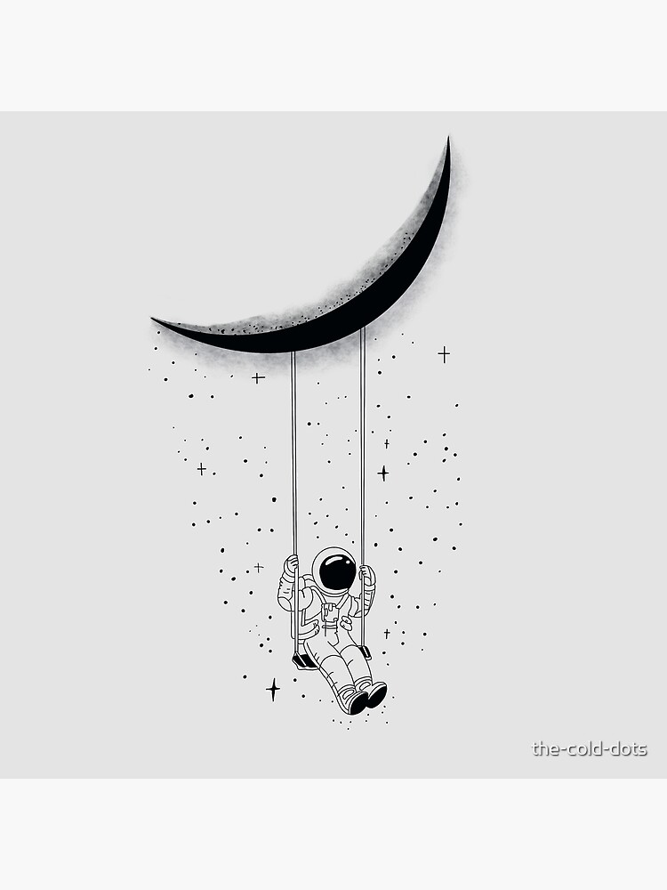 Columpio de astronauta en la luna Lámina artística