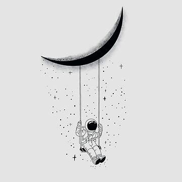 Columpio de astronauta en la luna Póster
