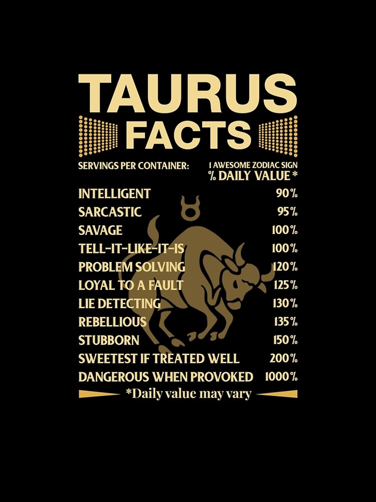 Taurus Facts Zodiac Sign Astrology Birthday Gift