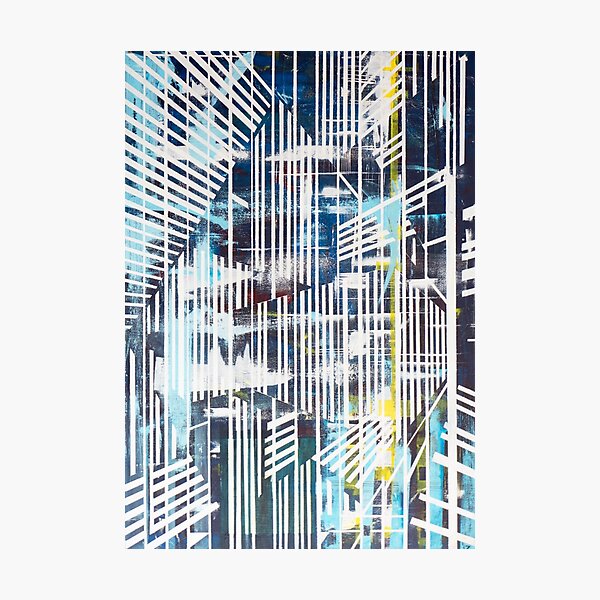 Lines Blue Photographic Print