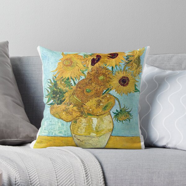 Vincent van Gogh Still Life Vase with Twelve Sunflowers Throw Pillow