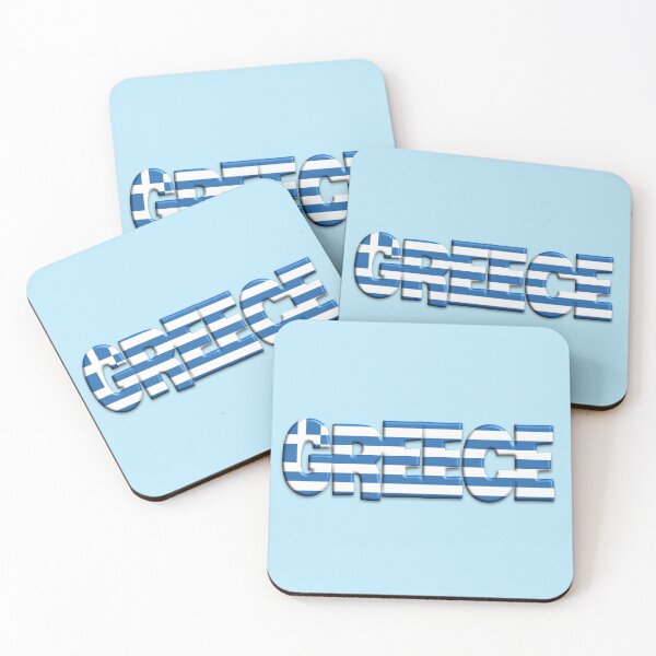 Item preview, Greece - 3D Typography & Greek Flag designed and sold by Happy Puppy Print On Demand.