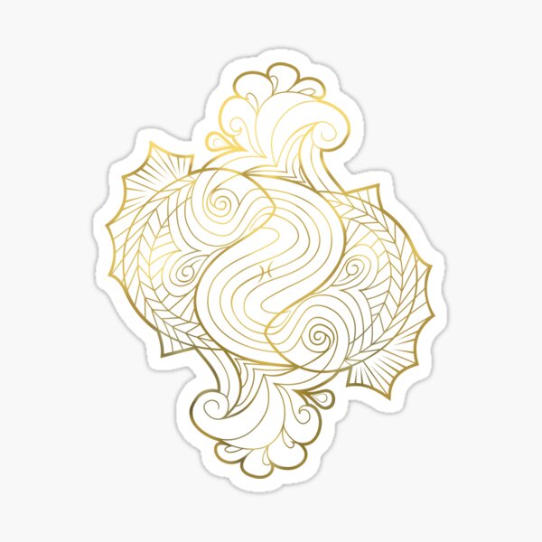 Pisces gold Sticker