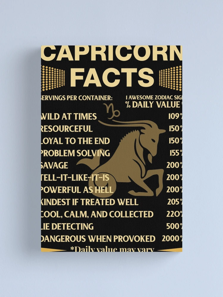 Capricorn Facts Zodiac Sign Astrology Birthday Gift Canvas Print