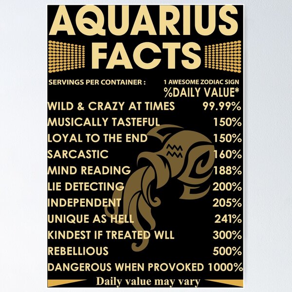 Item preview, Aquarius Facts Zodiac Sign Astrology Birthday Gift designed and sold by joykart.