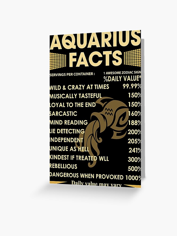 Aquarius Facts Zodiac Sign Astrology Birthday Gift Greeting Card