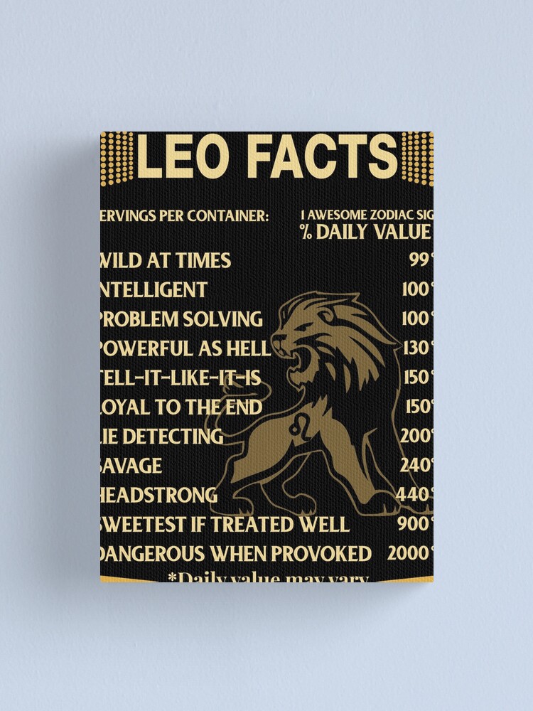 Leo Facts Zodiac Sign Astrology Birthday Gift Canvas Print