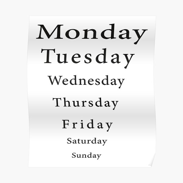days-of-week-from-monday-to-sunday-calories-using-poster-for-sale-by