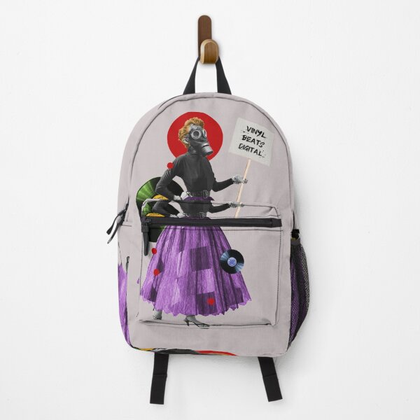 Item preview, Model in Gas Mask with Protest Sign: Vinyl Beats Digital designed and sold by KALEIDOSCOPE UK.