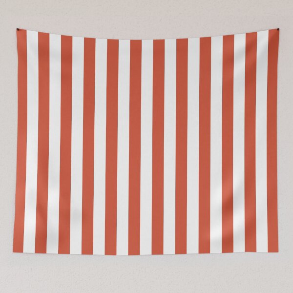 Item preview, Small TENNIS COURT CLAY and WHITE Vertical Stripes designed and sold by RachelMacht.